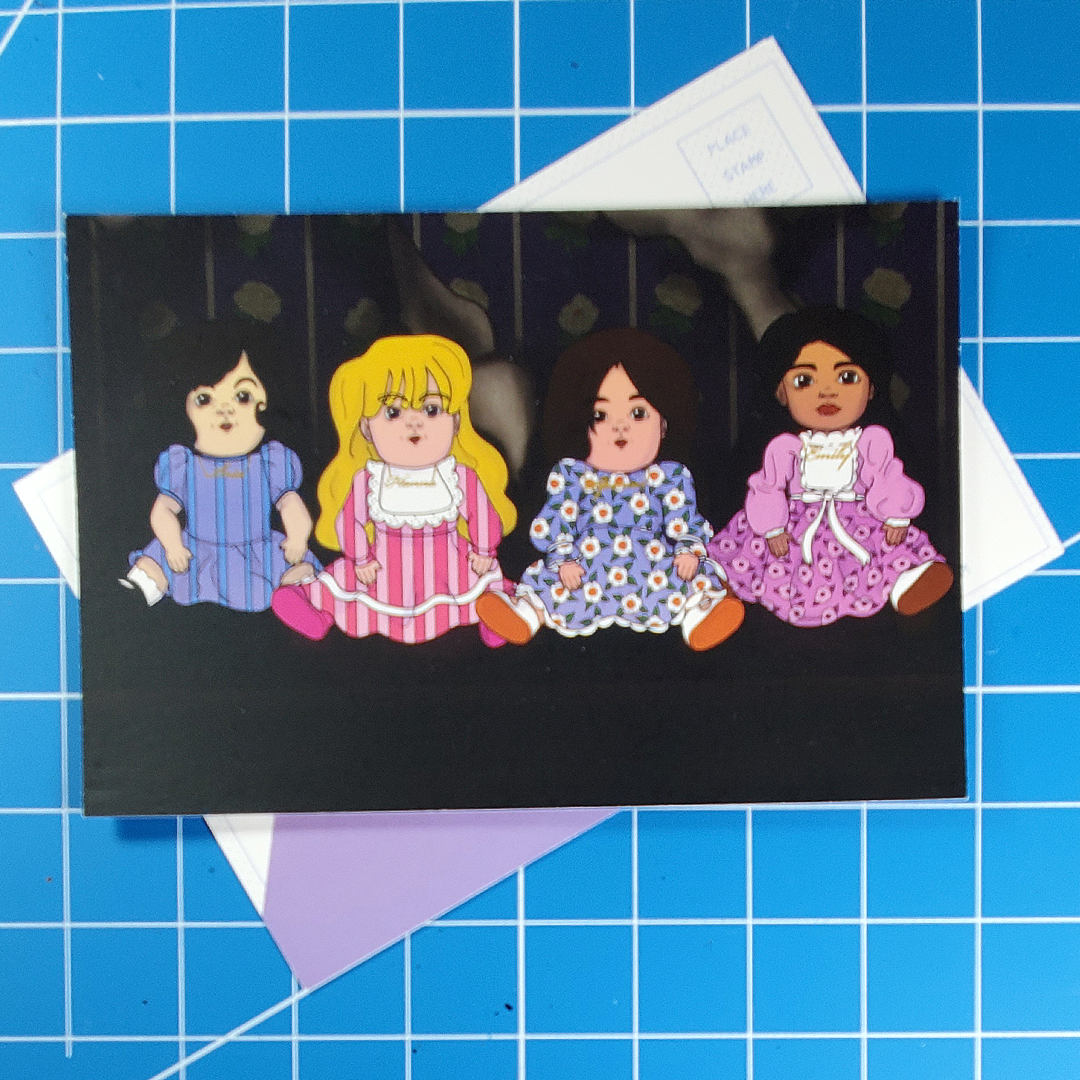 Pretty Little Dolls Postcard